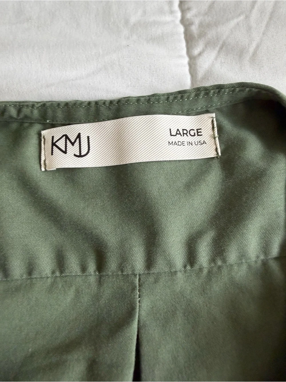KMJ Ruffled Sleeve  Button-Front Top -  Green - Picture 7 of 14